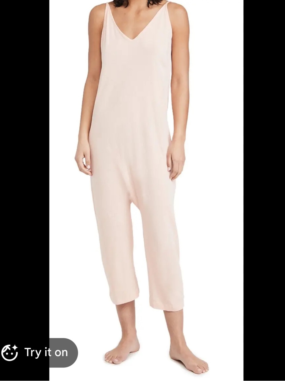 The Great. The Slip Sleeper Jumpsuit in Rose Dust. Size 1.